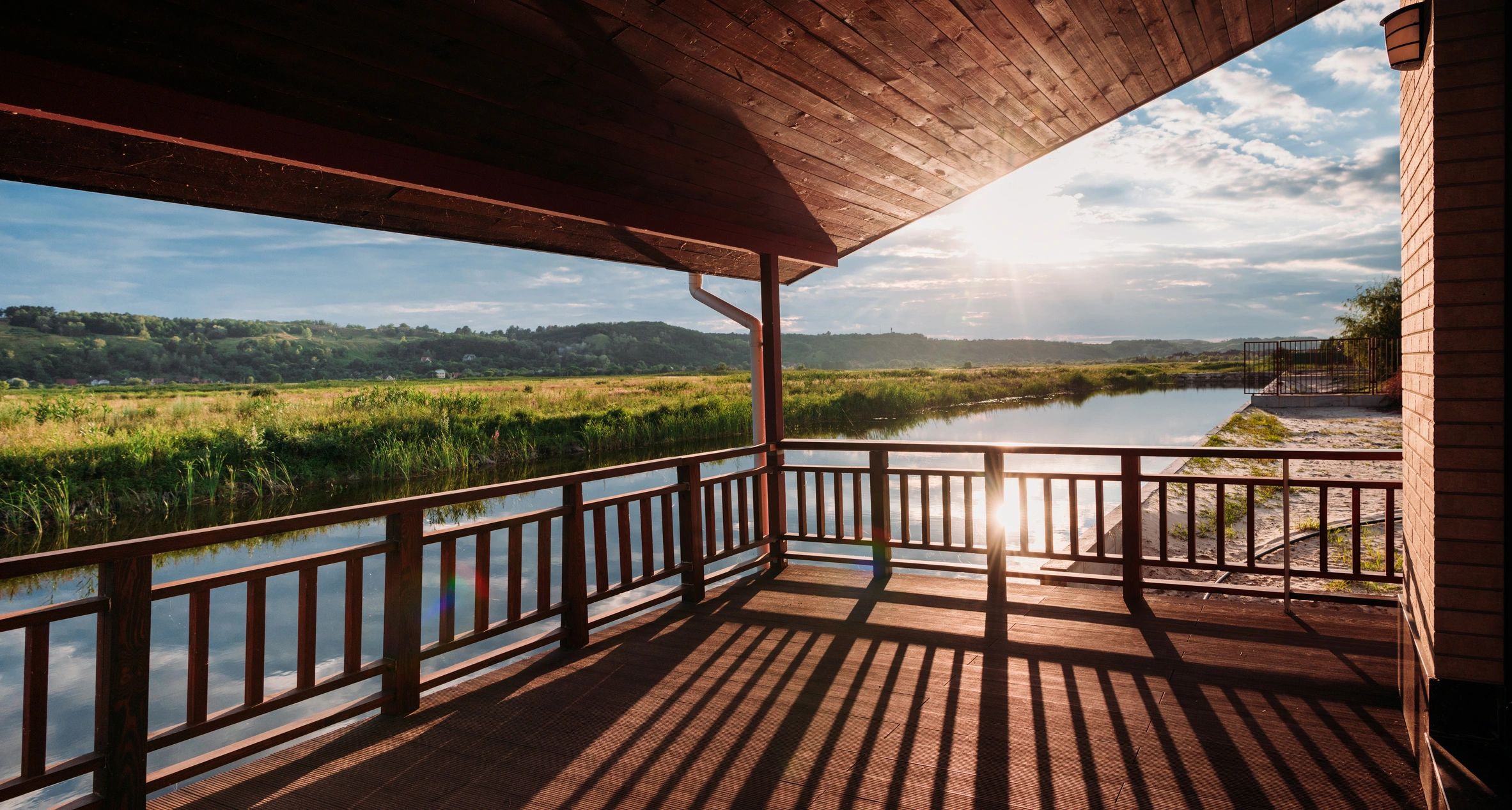 Wooden deck and porch exterior view