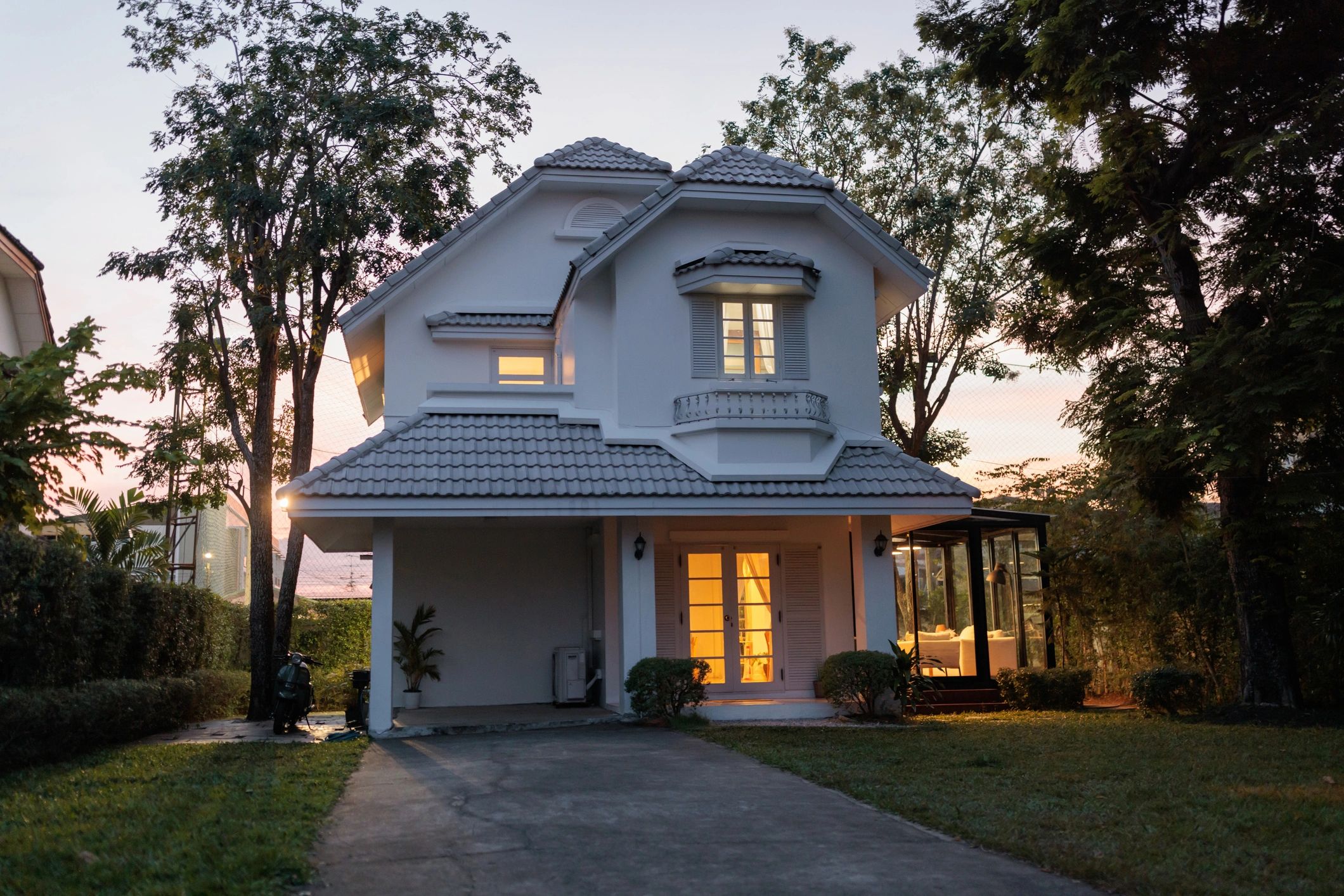 Residential exterior representing finish carpentry work
