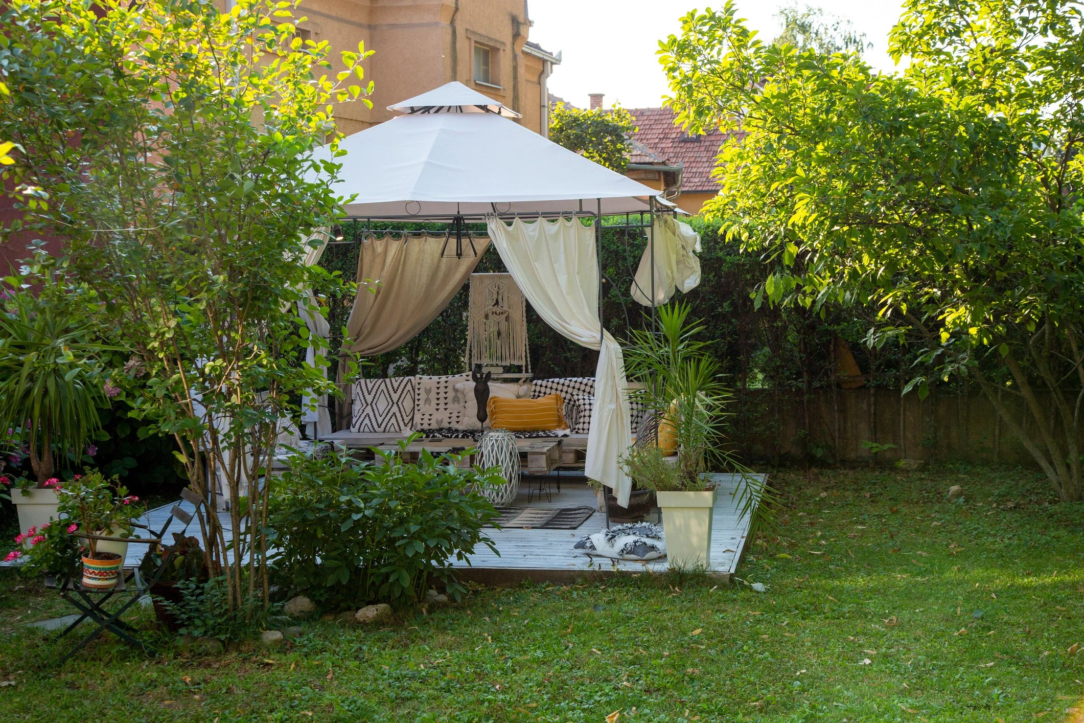 Backyard gazebo and outdoor wood structure