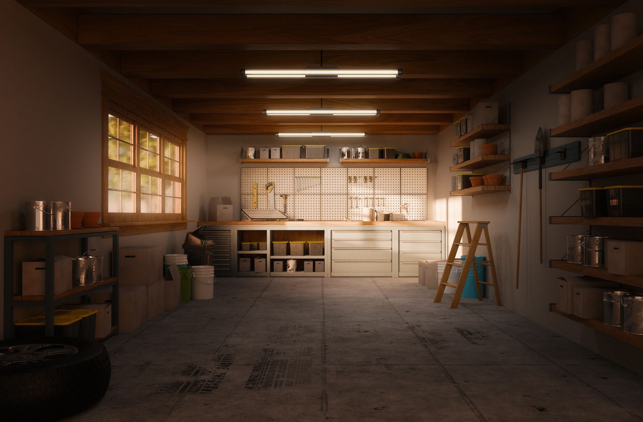 Interior workspace and home improvement setting