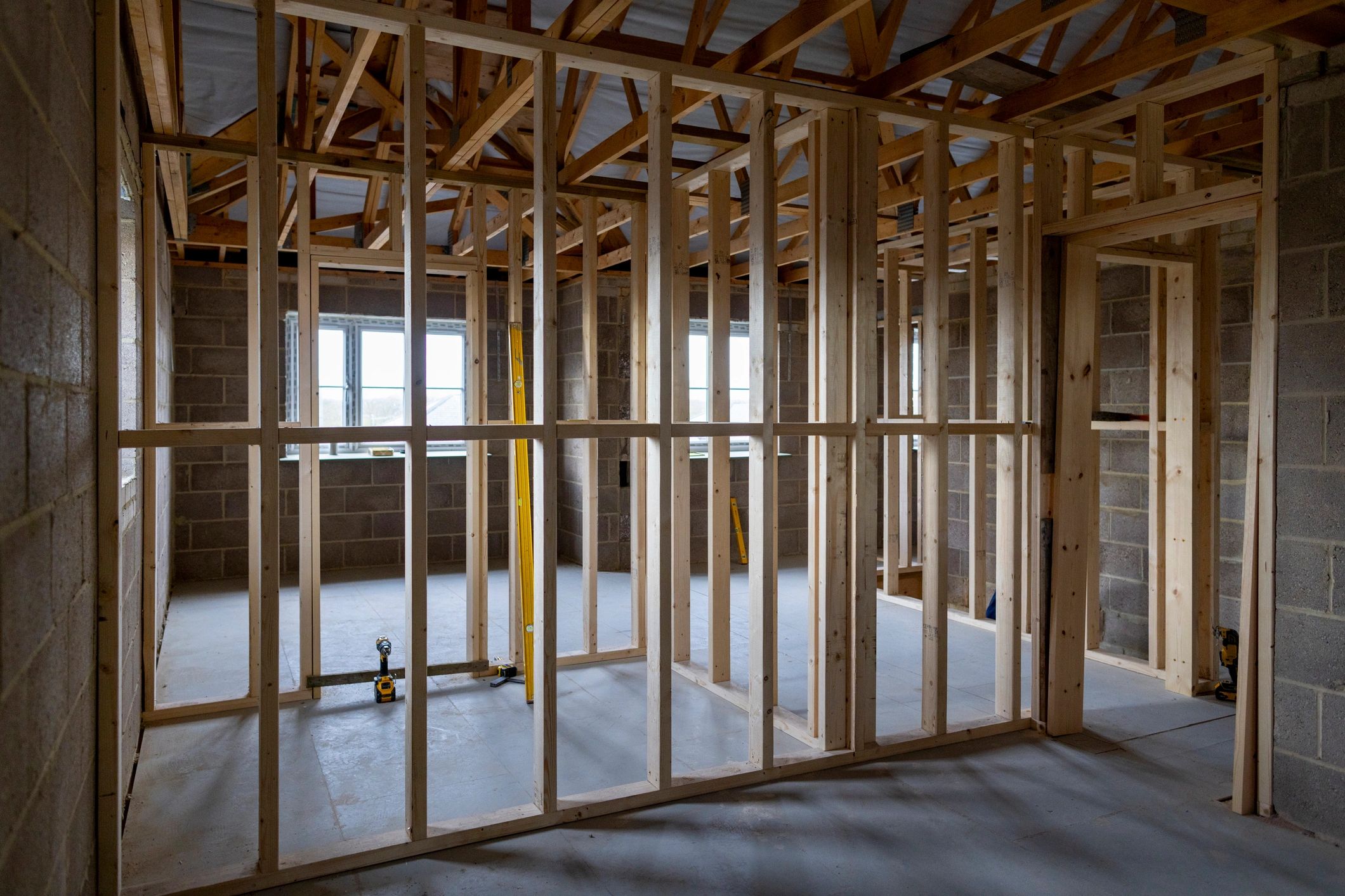 Framing and structural carpentry work in progress