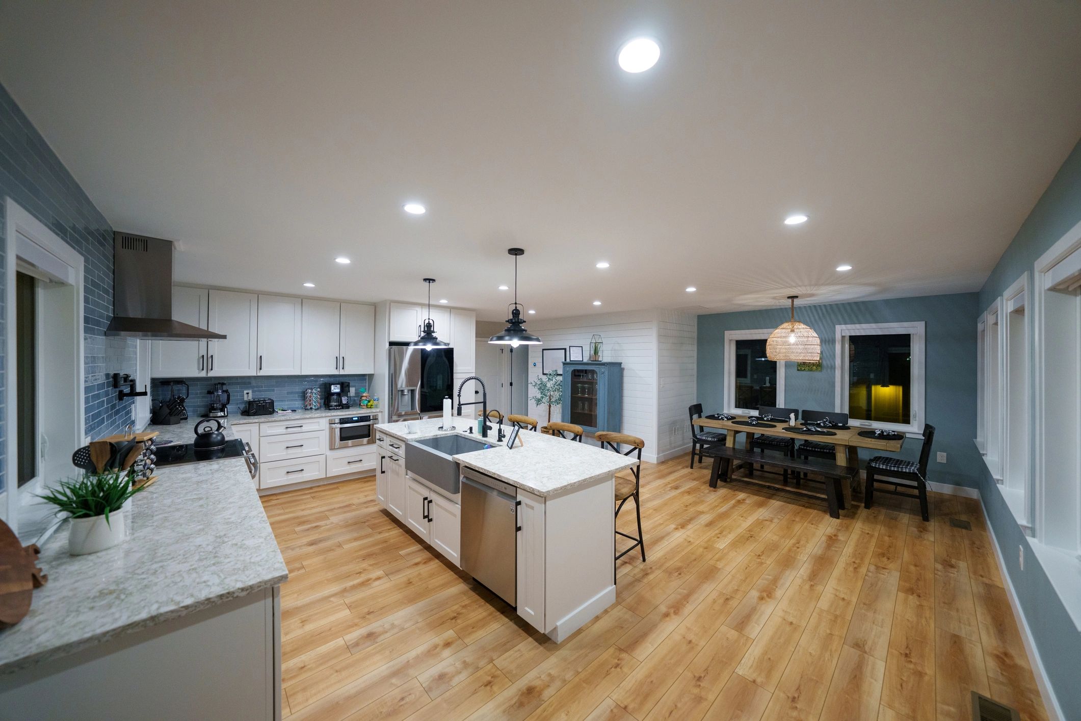 Modern home interior with cabinetry and finished wood details