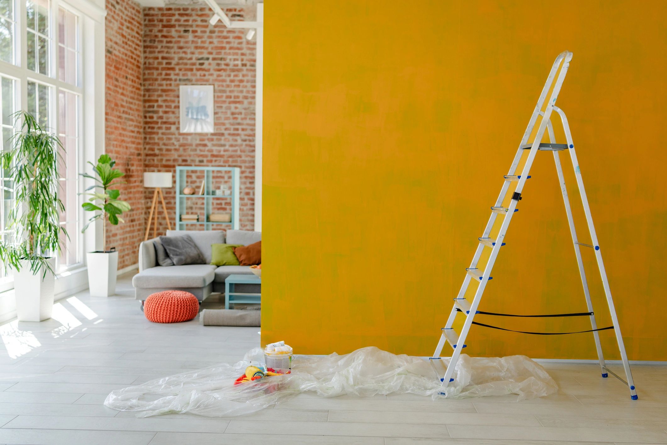 Interior home improvement area for carpentry repair work