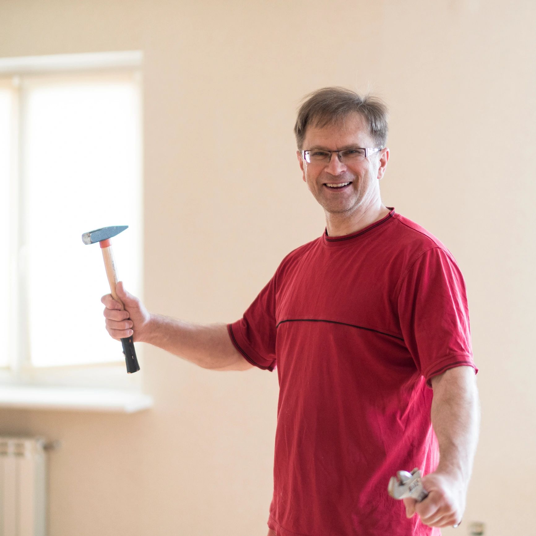 Home renovation professional with tools